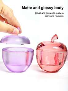 高品质哑光苹果形水晶杯，美甲用品带盖，苹果形哑光水晶杯，水晶杯，摄影道具，液体容器，美甲刷清洁器 - 彩色 - 查看 6