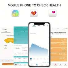 Bluetooth App Smart Body Fat Scale. Battery Powered (2 AAA Batteries), With Temperature Display And HD LCD Screen, Supports Bluetooth App Connection, Measures Multiple Body Data. Single Button Switch, Tempered Glass Material, Max Weight 396lbs. Suitable For Home And Gym Use. Essential For Fitness And Weight Loss. - Multicolor - View 7