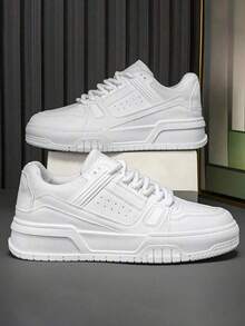 Zapatillas deportivas informales de suela gruesa, Zapatos deportivos de Que Aumentan La Altura.Zapatos Casuales de Suela Gruesa Para Hombre.aZapatillas deportivas casuales negras versátiles para jóvenes con plataforma gruesa y suela elevadora.duraderas, que aumentan la altura, ntideslizantes, de alta explosividad, transpirables y versátiles para hombre - Blanco - Ver 8