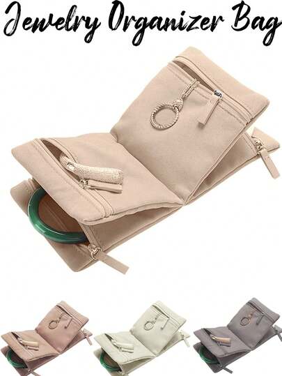 [Elegant Organizer Bag]Jewelry Organizer Bag With Zipper - Women Jewelry Organizer Foldable Jewelry Display Pouch Jewelry Storage Case For Necklaces Earrings Rings Bracelets ,Travels Jewelry Organizers Autumn University Essentials Travel Essentials Holiday Vacation Travel Bag For Women Jewellery Box For Women