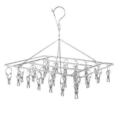 Varal 20 Prendedores Roupa Bebe Calcinha Cueca Dobrável Inox