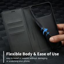 OUKNOEO Fashion Business Carbon Fiber Stripe Pattern Faux Leather Phone Case Compatible With IPhone 17 Air 16e 15 14 13 Pro Max Plus S26 S25 Edge S24 S23 S22 S21 Ultra Plus A37 A57 Pixel 10 9 8 Flip Wallet Cover - Multicolor - View 4