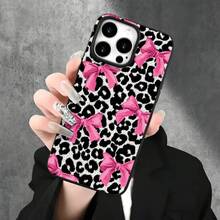 Fundas y carcasas protectoras con orificios grandes, diseño de lazo con estampado de leopardo en blanco y negro, compatibles con phone 16 Pro, 16, 15 Pro, 14, 14 Plus, 14 Pro, 13, 13 Pro, 12 Pro y 11/11 Pro. Regalos para cumpleaños y celebraciones. - Negro - Ver 5