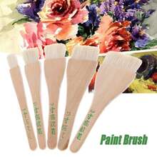 Pinceles de pelo de cabra de seis tamaños para pintura al óleo, acuarela y acrílica, suministros de arte