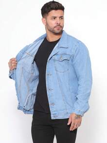 Jaqueta Homem Jeans Masculina - Lavagem clara - Visão 10