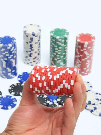 200pcs - ABS Monte Carlo Poker Chips, Casino-Grade Poker Chips With Striped Pattern, Suitable For Texas Hold'em, Blackjack, Poker Night Games - Ideal For Casino Card Games, Poker Games, Family Game Nights Or Gatherings, Parties, Etc.