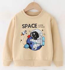 Moletom infantil algodão premium forro flanelado - Caqui - Visão 2