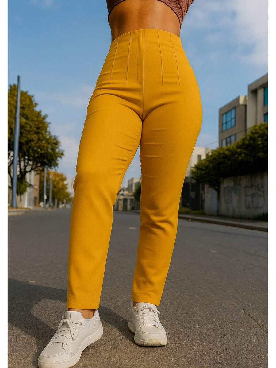 Stretch Pleated Trousers For Women