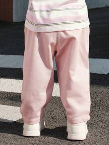 Balabala Baby Pants 2025 New Autumn Relaxed Fit Tapered Joggers - White Red - View 3