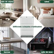 Vitrina de cristal con puertas dobles y cerraduras, moderna vitrina de colección de vidrio de tres capas, vidrio templado transparente de 5 mm, vitrina de cristal vertical, 123 x 78,5 x 35 cm, adecuada para sala de estar, dormitorio