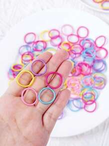 100pcs/Pack Colorful Hair Ties/Bands For Girls, Elastic Hair Accessories