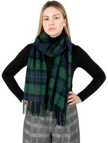 Long & Wide Scottish Tartan Plaid Shawl Wrap – Soft Cashmere Feel Winter Scarf, Outlander-Inspired Christmas Gifthalloween - 海軍綠格子 - 查看 2