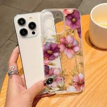 Funda protectora de precisión transparente con patrón de flor de peonía de TPU anti-caída para Apple  6/7/8/X/Xs/Xr/Xs Max/11/12/13/14/15/16Pro Max ZDP2 - Colores mixtos - Ver 6