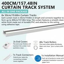 Self Adhesive Curtain Track, Paste Type No Need To Drill, Suitable For Smooth Ceiling Or Wall, Closets, Door And Window Frames, Meet Multi-Scenario And Multi-Functional Needs Bathroom Decor