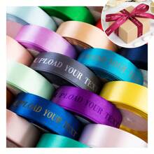 Custom Text Satin Ribbon, 2/5/10/20/30/50/90m Length, Personalized 1cm/1.5cm/2cm Width Satin Ribbon, Colorful Ribbons, Suitable For DIY Crafts, Bow Making, Wedding Decoration, Gift Wrapping And Party Decoration