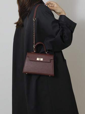 New Glossy Crocodile Pattern Women's Handbag, Large Capacity, Fashion & Elegant, Comes With Stylish Scarf, Can Be Worn As Shoulder Bag, Black