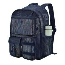 Mesh Backpack 36L Large Heavy Duty Casual Daypack For School And Outdoor Activities With Inner Laptop Compartment, Durable Polyester Material - 海軍藍27L - 查看 2