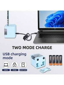 Tenwin 1件装双孔电动卷笔刀迷你USB双电源卷笔刀供应学校学生文具适用于6-12mm铅笔