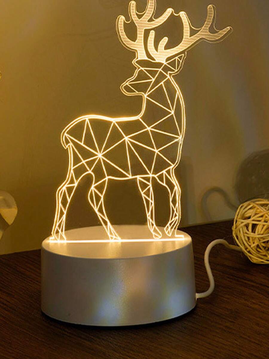 Luz nocturna acrílica 3D USB creativa, luz LED blanca cálida para decoración de dormitorio, regalo ideal para escritorio, oficina y dormitorio. - Adular - Ver 1