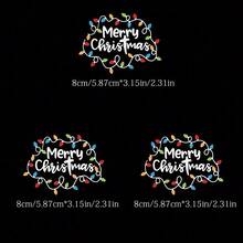 1 pièce/2 pièces/3 pièces Patchs de transfert thermique de Noël, polyester, DIY vêtements T-shirt, jeans, décoration de sac à dos, autocollants lavables, couleurs mélangées, fournitures de couture et de tricot, artisanat de appliqués thermocollants