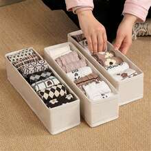 3pcs Drawer Storage Boxes, Suitable For Socks, Accessories And Underwear Storage, Multifunctional Drawer Organizers For Home, Office, Bathroom - Multicolor - View 7
