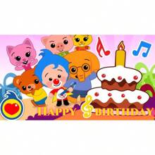 Cartoon Plim Party Decoration  Cute Pig Rainbow Custom Vinyl Background Banner Photo Studio Props 02 - White 2 - View 5