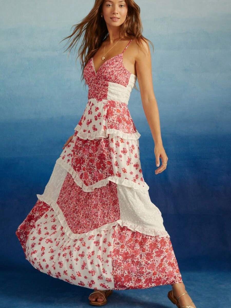Turn Heads In Style With Our Flirty Polyester Dress - Available In Red, Burgundy, And Pink - Red - View 1
