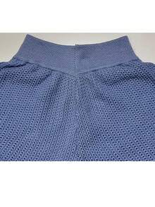 Short Feminino Curto Moda Verão Blogueira Praia Tricot Piscina Trico Cordão - Azul bebê - Visão 2