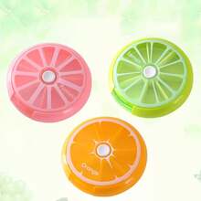 1 pieza Organizador de pastillas de 7 días, Estuche semanal de 7 compartimentos portátil, Pastillero de 7 días mini, Pastillero compacto con forma de naranja, Pastillero portátil ligero, Apto para el hogar y los viajes, Soporte para pastillas con forma de fruta, Estuche giratorio transparente circular para pastillas, Gestión conveniente de medicamentos, Pastillero