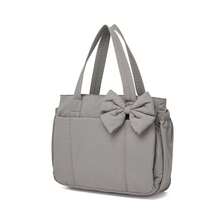 Fashionable Bow Decoration Large Capacity Tote Bag, Available In Multiple Colors, Lightweight Waterproof Fabric+Durable Handle, Multi-Layer Partition Storage (Suitable For Yoga Mats/Laptops/Daily Small Items), Shoulder And Back Carrying Dual-Use, Suitable For Commuting/Outdoor Fitness/Street Fashion/Travel And Other Scenarios, Practical Aesthetic Bag - Trà xám nâu - Xem 6