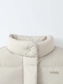 Annil Chaqueta corta de plumas para niñas con tecnología de calefacción de infrarrojos lejanos para aislamiento térmico, a prueba de viento, impermeable, antiestática, con cuello alto y manga larga, diseñada para niños mayores y adolescentes.