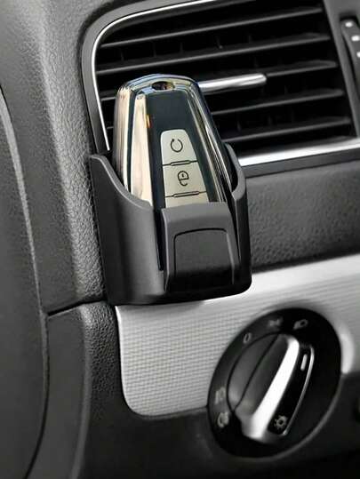 PVC材质汽车钥匙收纳架，带遥控器插槽 - 耐用黑色储物架，可收纳汽车钥匙、卡片和配件 - 适用于仪表盘和中控台，遥控器收纳架 | 时尚钥匙收纳架 | 坚固塑料收纳架