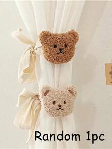 Home Decor Bear Tiebacks Curtain Grommets Clips Children's Room Hanging Curtain Brackets Tiebacks Rear Curtain Accessories Cartoon Bear Curtain Tiebacks Decorative Animal Shape Rope Fixed For Home Office Bedroom Living Room
