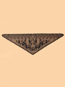 1pc Women's Lace Embroidery Triangular Scarf, Floral Breathable Headscarf/Shawl, Elegant Wedding Veil Scarf