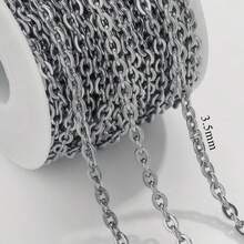1m Stainless Steel Fashionable Minimalist Cross Chain Oval Chain DIY Necklace Bracelet Jewelry Accessories Making Everyday Wear - Chain - View 13