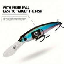 1/5pcs 19cm 54g Minnow Fishing Lures, Deep Diving Minnow Bait, Artificial Swimbait, Carp & Mullet Fishing Bait, Professional Sea Fishing Lures Gift For Men - Multicolor - View 7