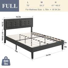 VECELO Queen Size Upholstered Bed With 4 Storage Drawers,  Bed Frame With Adjustable Tufted Button Headboard , Bed Frame With USB Charge Station