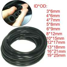 Black Multi Size 3mm~19mm Length 1 Meter/3 Meter Smooth Nitrile Rubber Hose For Gasolines Delivery Pipe Carburetor Hose