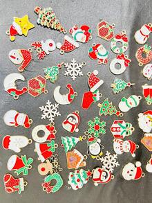 20/50/100 PIEZAS Surtido aleatorio (aproximadamente 20 estilos) Encantos con temática navideña de DIY, cuentas y colgantes de aleación de zinc para Navidad para hacer pendientes, collares, pulseras y llaveros