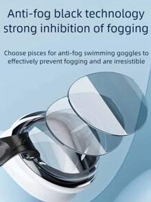 1 pezzo Occhialini da nuoto anti-appannamento e anti-acqua con montatura piccola, adatti per nuoto e immersioni, con custodia per il trasporto comodo