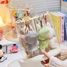 1pc Acrylic Rotating Display Case, Dust-Proof Collectible Showcase For Plush Toys, Suitable For Monster Series Plush Toys (Plush Doll Not Included), Plush Doll Rotating Display Box | Doll Storage Organizer, Doll Display Box