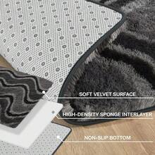 Carpets-Merelax Soft Area Rug For Livingroom Bedroom, Machine Washable 4x6 Black Rugs Fluffy Shaggy Bedside Rug, Non Slip Indoor Carpet For Nursery Kids Room Home Decor Aesthetic