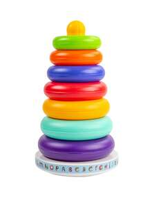 1set Random Color Baby Ring Toys, Baby Bell Soothing Emotional Sound Toys, Tumblers, Baby Rainbow Colored Tower Shaped Ring Toys, Early Childhood Education Puzzle Toys, Baby Enlightenment Toys, Birthday Gifts, Party Gifts