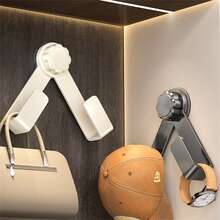 1pc/2pcs/3pcs/4pcs Suction Cup Rotating Pot Lid Rack, Drill-Free Black/White/Gray Carbon Steel Storage Rack, Suitable For Storing Pot Lids/Cutting Boards/Items Behind Doors, Applicable For Kitchen, Bathroom, Behind Doors, All Seasons, Wall-Mounted Installation Without Nails