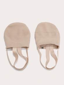 Girls Knitted Half-Soled Dance Shoes, Half-Toed Shoes, Cheerleading Rhythmic Gymnastics Shoes, Socks Ballet Shoes, Jazz Stretch Rotating Shoes - Apricot - View 3