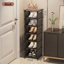 Multi-Tier Iron Shoe Rack, Simple Student Dormitory Shoe Rack, Narrow Shoe Storage Cabinet For Rental House, Small Footprint Near Door - Multicolor - View 18
