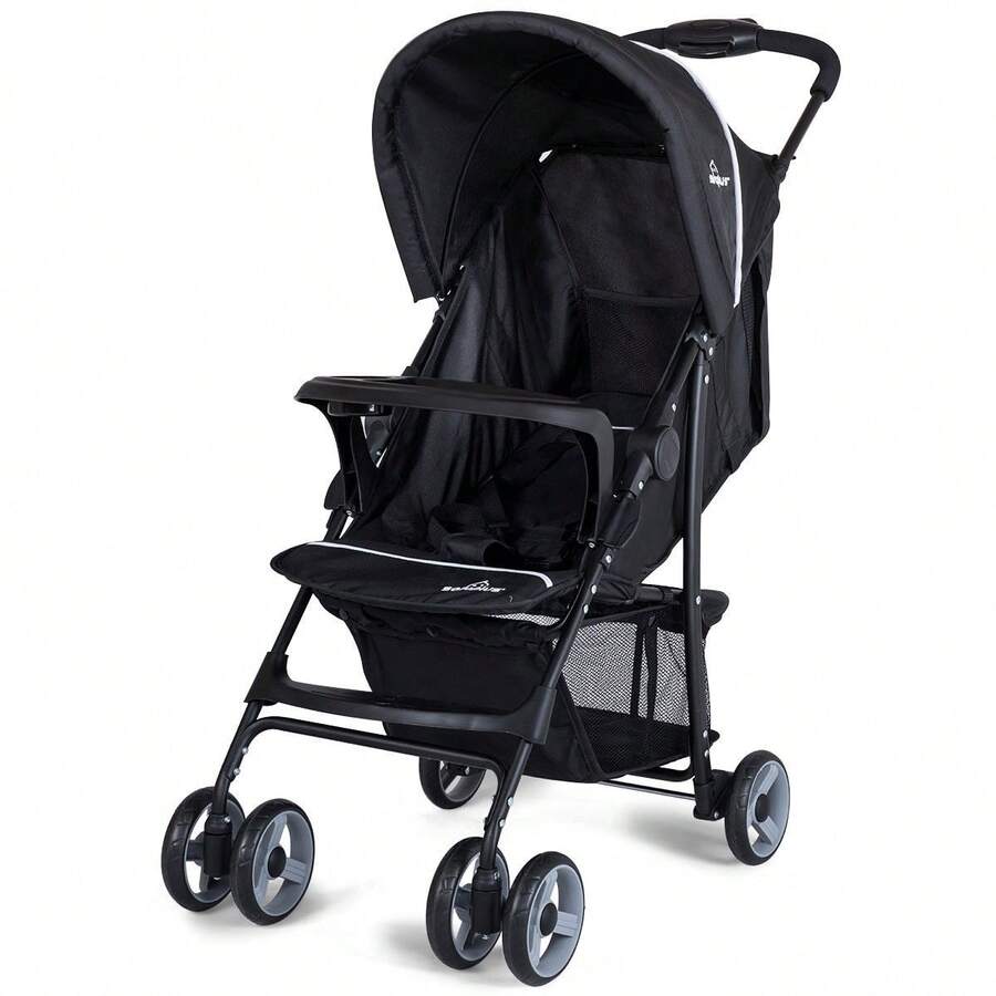 Foldable Lightweight Baby Stroller Travel Pushchair 0-36 Months Age Group 13 Lbs Coffee - màu đen - Xem 1