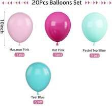 20/40/60pcs Hot Pink & Sky Blue Balloons, Hot Pink Tissue Paper Helium Balloons, Rose Red & Turquoise Latex Balloons, Suitable For Birthday, Wedding, Baby Shower, Summer Flamingo Party Decor, Gender Reveal, Bachelorette, Graduation, Anniversary, Independence Day, Bridal Shower, Christmas, Valentine's Day, Mother's Day, Holiday Party, Ramadan, Eid, Carnival Theme Party Decorations - Multicolor - View 6