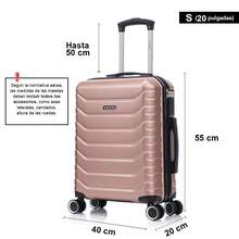 Cabin Suitcase 55x40x20cm ABS+Polycarbonate - 10kg (40L) | Semi-Rigid Small Trolley Hand Luggage 4 Wheels 360° Swivel Numeric Lock - Yellow/Navy/Mint/Black/Pink/Rose Gold/Turquoise/Green - 銹玫瑰色 | S | 55x40x20 - 查看 3