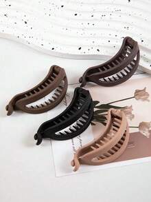 Bộ 4 kẹp tóc xoắn đơn giản, màu trơn mờ, kẹp tóc đuôi ngựa dọc thanh lịch, chất liệu PP (Polypropylene) màu trơn, thích hợp sử dụng hàng ngày, không gây hư hại tóc, phụ kiện tóc, phụ kiện đội đầu. - Nhiều màu - Xem 4